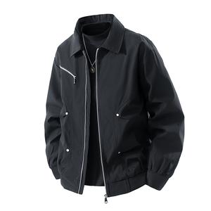 Elegante Chaqueta de Cuero Genuino para Hombre, Diseño a Prueba de Viento con Logotipo Frontal, Color Personalizado, Servicio OEM - Product Image 1