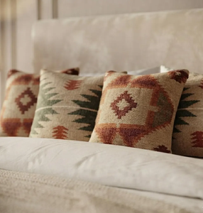 Funda de Almohada Azteca Hecha a Mano, Cojín de Lana, Estilo Tribal del Suroeste, Decoración Boho para Sofá, Sala de Estar, Estilo Rústico - Product Image 6