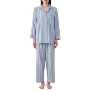 Conjunto de Pijama de 2 Piezas de Algodón para Mujer, Tallas Grandes, Personalizado al por Mayor, Transpirable, Suave, Informal, a Rayas, Cómodo para las Noches de Verano - Product Image 1