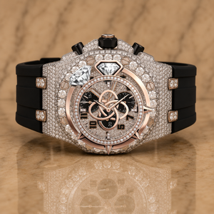 Montre bracelet de luxe haut de gamme en moissanite pour homme, entièrement sertie de pierres - Product Image 1