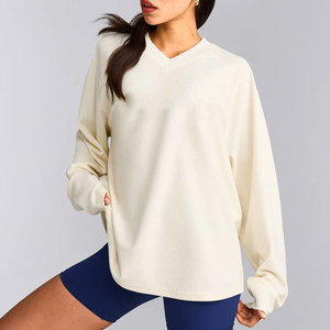 New Casual Top Women Plus Size V Neck Longline Oversize Comfortable Shirt <b>Long</b> <b>Sleeve</b> Rib Cuffs Quick Dry Sweat Wicking - Product Image 1
