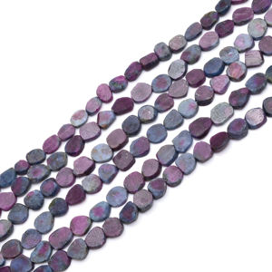 Good Quality Handmade Natural Pink Green <b>Ruby</b> Zoisite Beads Smooth Slice Shape 8 Inch 7X7 To 8X10 MM Gemstone For Jewelry Making - Product Image 1