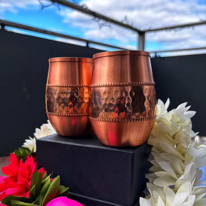 Gobelet en cuivre écologique de haute qualité 350 ml, revêtement émaillé, verre en cuivre pur avec finition métallique premium et design moderne - Product Image 1