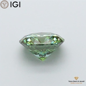 Diamant de laboratoire CVD rond de 2,00 carats avec certificat IGI, taille ronde, couleur vert vif fantaisie, clarté VS2, pour alliance - Product Image 3