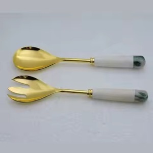 Mirror Finish Metal Salad <b>Server</b> Set Premium Stainless Steel Dining and <b>Buffet</b> Accessories - Product Image 6