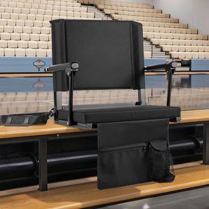Sedile Portatile da Stadio con Supporto per Spalle, Cuscino Spesso e Braccioli, Sedia a Panca per Uso su Gradinate - Product Image 2