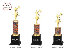 Elegant Office Metal Statue Graceful Lady Dial Shape Professional Workspace Desk Decor In Golden Silver Copper Bronze Finishes - Product Image 1