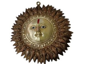 Shubh Sanket Vastu, Sol de Latón Puro, Cobre Antiguo, 10 Pulgadas - Product Image 2