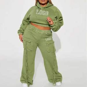 Conjunto de sudadera con capucha y pantalones deportivos personalizados para mujer, estilo urbano, holgado, de alta calidad. - Product Image 4