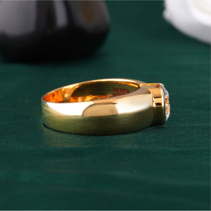 2.05 CT Lab Grown Diamond <b>Mens</b> Solitaire <b>Ring</b> 14K Solid Yellow Gold with White Gold Prong Setting VVS-VS DEF Wedding Band - Product Image 3