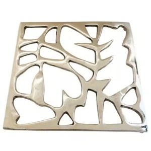 High Quality New Polished Cast Metal Celtic Knot Square Trivet Geometric Cutout Heat Resistant Hot Pot <b>Pan</b> <b>Holder</b> Modern Table - Product Image 3