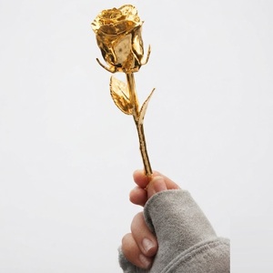 Rosas de Lujo al por Mayor, Bañadas en Oro de 24K, con Tallo Largo, Rosas Eternas de Metal para Decoración de Bodas, San Valentín y Adornos para el Hogar - Product Image 4