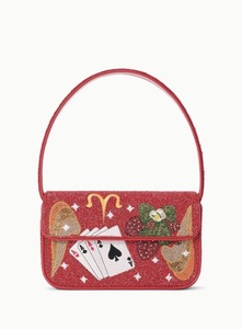 beaded shoulder bag for women single strap handbag polyester lining <b>purse</b> <b>zip</b> closure cocktail bag - Product Image 2