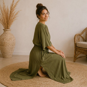 Conjunto de Ropa de Casa para Mujer, Corte Holgado, Poliéster Viscosa, Cómodo, Suave, Transpirable, Certificado OEKOTEX - Product Image 5
