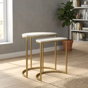 Modern Durable Metal Coffee <b>Table</b> with <b>Marble</b> <b>Top</b> Minimalist Design Living Room Furniture - Product Image 4