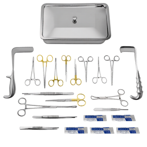 Kit de 23 Piezas para Cesárea, Juego de Instrumentos Quirúrgicos de Acero Inoxidable para Obstetricia/Ginecología, Caja de Instrumentos Reutilizable y Autoclavable, Manual - Product Image 1