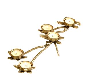 Art Empire Exports - Portavelas de Latón de Lujo con Diseño de Rama de Árbol Dorada para 5 Velas de Té, Hecho a Mano, Ecológico, Sin Plomo, Decoración para el Hogar - Product Image 1
