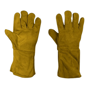 Heavy Duty Cowhide Split Leather Welding <b>Gloves</b> & Cotton Fleece Lining Heat Resistant Safety Work <b>Gloves</b> With <b>Long</b> Cuff - Product Image 4
