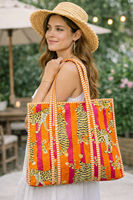 Sac fourre-tout bohème rayé en coton écologique fait main, idéal pour l'été, la plage et le quotidien, fermeture ouverte, taille moyenne – Meilleur choix pour le référencement (SEO)