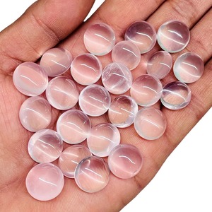 Cabochon rond en quartz rose naturel 13mm 16mm, pierres de quartz rose en vrac, prix de gros pour la fabrication de bijoux - Product Image 2