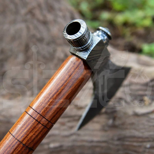Custom Full Tang Damascus Steel Hunting Camping Bearded <b>Axe</b> Micarta Handle Tomahawk Real Hatchet with Leather Sheath, Ideal Gift - Product Image 5