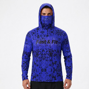 100% Polyester Comfortable Breathable Fishing Hoodies Casual Long Sleeve with Sublimated Design Waterproof Feature - Product Image 4