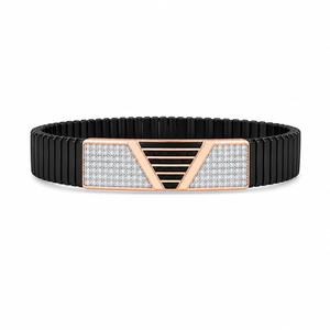 <b>Black</b> Charm Micro Insert Geometric Stretch Bracelet Men High <b>Polish</b> Luxury Wedding Party Daily Wear Gift Jewelry - Product Image 5
