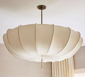 Luminaire suspendu moderne en tissu fleuri avec pompons pour la décoration intérieure du salon - Product Image 2