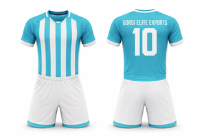 Custom Soccer Jersey Set OEM Manufacturer Digital Print Breathable Quick Dry 100% Polyester V-neck Short Sleeve Unisex Team Kit - Product Image 4