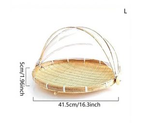 ถาดเสิร์ฟอาหารไม้ไผ่ขนาดใหญ่เรียบง่ายเรียบง่ายเรียบง่ายเรียบง่ายเรียบง่ายเรียบง่ายเรียบง่ายพร้อมที่เก็บอาหารหัตถกรรมครัวบ้านจากเวียดนาม - Product Image 3