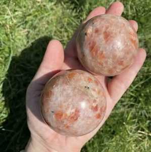 Natural Peach Moonstone <b>Crystal</b> Sphere Handmade Eco-friendly Polished Healing <b>Crystal</b> <b>Ball</b> Reiki Meditation Gemstone Feng Shui - Product Image 5
