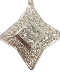 Magnifique collier pendentif étoile en argent sterling blanc Moissanite Diamond Charmant cadeau pour elle en acier inoxydable - Product Image 2