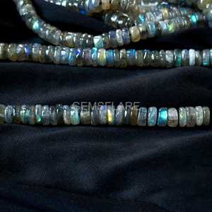 Cuentas Heishi de Labradorita Azul Intensa de 5-6MM, Cuentas de Labradorita con Múltiples Reflejos, Cuentas de Labradorita Lisas para la Creación de Joyas - Product Image 5
