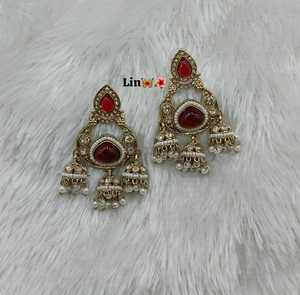 Pendientes de Perlas y Piedras de Diseño Étnico Tradicional, de Alta Calidad, Chapados en Oro con Aleación de Zinc, Regalo para Mujer - Product Image 2