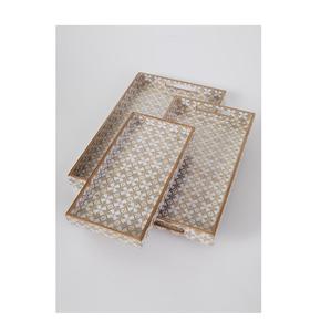 Plateau de service et de rangement contemporain en bois émaillé imprimé pour café, petit-déjeuner, décoration, maison, cuisine, restaurants - Product Image 3