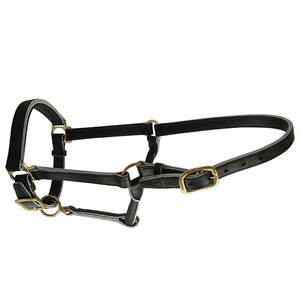 Cabestro para caballo de cuero genuino negro, marrón y tostado, hecho a medida, con doble costura y herrajes de latón sólido ajustables. - Product Image 5