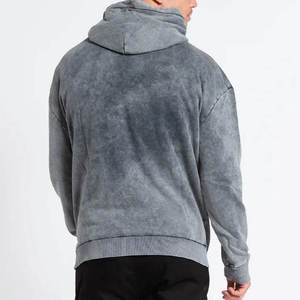 Prix d'usine – Sweat à capuche zippé pour homme, coupe ample, effet délavé, idéal pour les marques streetwear américaines - Product Image 2
