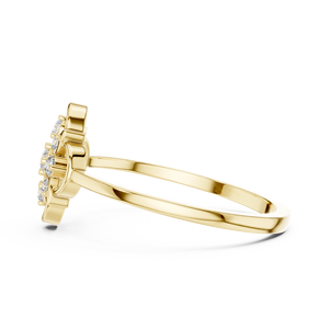Anillo de oro macizo de 14k para mujer con diseño de flor romántica, corte redondo minimalista, ideal para regalo, compromiso, aniversario, boda. - Product Image 2