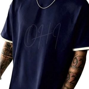 Custom Oversized <b>Navy</b> Blue <b>Tie</b>-Dye Men's Cotton T-Shirt Streetwear Breathable 320g Heavyweight Casual Loose Fit Summer Fashion - Product Image 6