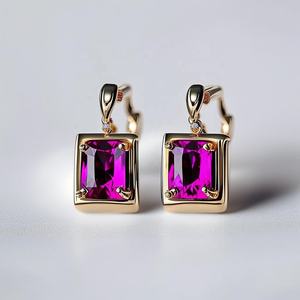 Nueva llegada 18K chapado en oro plata esterlina 925 turmalina pendientes de gota de piedras preciosas para mujeres y niñas - Product Image 2