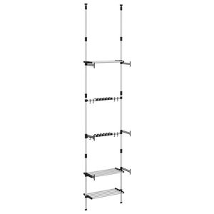 Étagère de jardin télescopique en aluminium argenté avec 3 étagères murales - Product Image 5