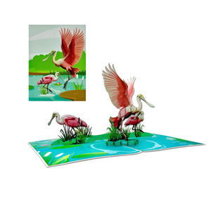 Carte pop-up 3D personnalisée faite à la main avec un cormoran de Floride, 150x200mm, papier artistique, Saint-Valentin, Thanksgiving, artisanat en papier, best-seller - Product Image 1