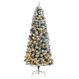 Sapin de Noël Artificiel Articulé avec 300 LED et Ensemble de Boules 210 cm pour une Décoration Festive - Product Image 1