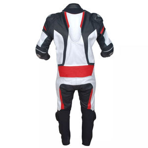 Combinaison de course moto homme en cuir noir personnalisée 1 pièce – Vêtement de motard tendance - Product Image 2