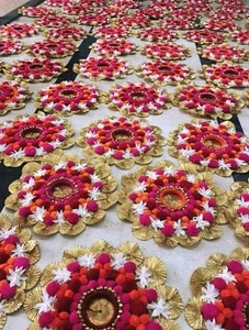 Floral Rangoli Photophore Diwali Décor Pièce Maîtresse De Mariage, Fête, Pendaison De Crémaillère Faveur Festive Diya Home & Temple Decor - Product Image 2