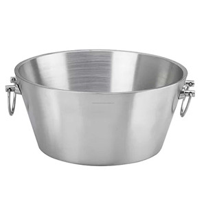 Cubo de hielo de acero galvanizado, decoración de boda, grande, Plata rústica, fiesta, bañera de bebidas, ovalada, venta al por mayor - Product Image 6