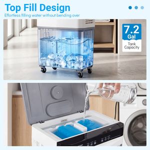 Refroidisseur d'air évaporatif portable 3-en-1 2100 CFM avec réservoir d'eau de 7,2 gallons, humidificateur intégré, état d'occasion, compatible AU/EU pour usage domestique - Product Image 3