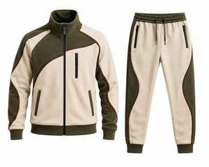 Conjunto Deportivo Cómodo de Felpa para Hombre, Sudadera con Capucha y Pantalones Deportivos con Cintura Elástica para Deportes y Ocio Diarios - Product Image 1