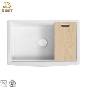 Fregadero de Cocina Individual de Cerámica, Estilo Rústico, 33*21, de Porcelana, Forma Rectangular, con Escurridor, Diseño Moderno, Garantía de 5 Años - Product Image 2