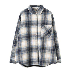 Blusa Larga de Franela a Cuadros de Lana para Mujer, Diseño Personalizado, Nueva Colección 2026, Cómoda y Elegante - Product Image 1